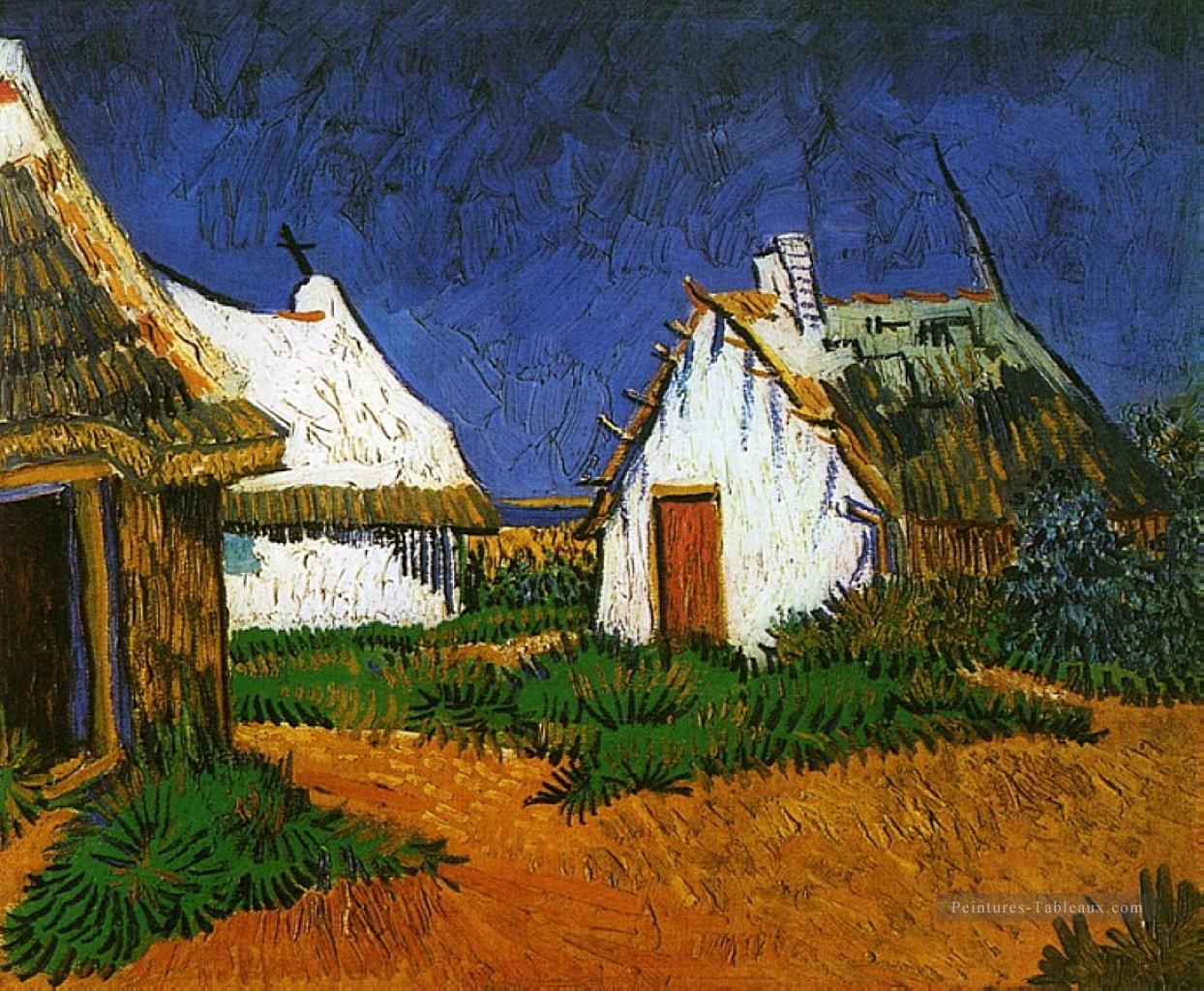 Trois Chalets Blancs à Saintes Maries Vincent van Gogh Peintures à l'huile